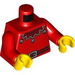 LEGO Red Minifig Torso with Dark Red Belt and Collar with Jingle Bells (973 / 76382)