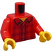 LEGO Rood Minifig Torso  met Open-Necked Plaid Shirt (973 / 76382)