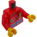 LEGO Red Minifig Torso with &#039;Racing Team 1&#039; and Octan logo (973)