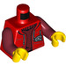 LEGO Rood Minifiguur Torso met Rood Jasje en Donkerrood Trui (973 / 76382)