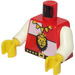 LEGO Rood Minifiguur Torso met Royal Knights Leeuw Hoofd  (973)