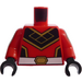 LEGO Red Minifig Torso with Super Warrior Decoration with red decorated Arms and Black Hands (973)