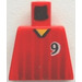 LEGO Rojo Minifigura Torso sin brazos con Number 9 en Frontal y Parte trasera (973)