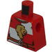 LEGO Red Minifig Torso without Arms with Tunic with White Quartered Design with Lion (973)