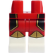 LEGO Rood Minifiguur Benen met super Warrior (Wit feet, met Zwart/Gold) Decoratie (3815)