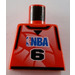 LEGO rouge Minifigure NBA Torse avec NBA Player Number 6