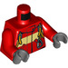 LEGO Red Minifigure Torso Jacket with Yellow Stripe, Safety Straps, and Carabiner (973 / 76382)