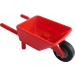 LEGO rot Minifigure Wheelbarrow mit Dark Stone Rad und Schwarz Reifen