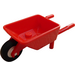 LEGO Red Minifigure Wheelbarrow with White Wheel and Black Tire