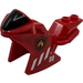 LEGO Red Motorcycle Fairing with Black Windshield with Fire Pattern on Both Sides Sticker (20249)