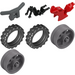 LEGO Red Motorcycle Sport Bike with Black Chassis, Flat Silver Wheels and Dark Stone Gray Handlebars