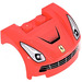 LEGO Red Mudgard Bonnet 3 x 4 x 1.3 Curved with Gray Headlights with Ferrari Emblem Sticker (18321)