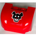 LEGO Red Mudguard Bonnet 3 x 4 x 1.7 Curved with Black Scary Rat Face Sticker (38224)