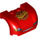 LEGO Red Mudguard Bonnet 3 x 4 x 1.7 Curved with Rust-Eze, Headlights, and Grille (93587 / 95333)