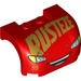 LEGO Red Mudguard Bonnet 3 x 4 x 1.7 Curved with Smiling Rusteze and Headlights (33787 / 38224)