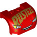 LEGO Red Mudguard Bonnet 3 x 4 x 1.7 Curved with Smiling Rusteze and Headlights (38224)