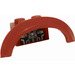 LEGO Red Mudguard Brick 2 x 4 x 1 with Wheel Arch with Black and Silver Car Mechanical Parts on Inside Sticker (28579)