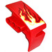 LEGO Rood Spatbord Paneel 3 Links met Geel Flames Sticker (61071)