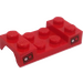 LEGO Rood Spatbord Plaat 2 x 4 met Boog met Staart Lights Sticker zonder opening (3788)