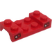 LEGO Red Mudguard Plate 2 x 4 with Arch with Tail Lights Sticker without Hole (3788)