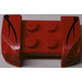 LEGO Red Mudguard Plate 2 x 4 with Overhanging Headlights with Black Streaks Sticker (44674)