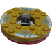 LEGO Rot Ninjago Spinner mit Gold Faces und Weiß Backgrounds (92547)