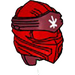 LEGO Red Ninjago Wrap with Dark Red Headband and White Ninjago Logogram (1854)