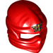 LEGO Red Ninjago Wrap with Ridged Forehead with &#039;Fire&#039; Ninjago Logogram (19763 / 98133)