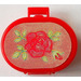 LEGO Red Oval Case with Handle with Rose Sticker (6203)