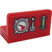 LEGO Rood Paneel 1 x 2 x 1 met Crank en Gauges Sticker met afgeronde hoeken (4865)