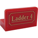 LEGO rot Panel 1 x 2 x 1 mit &#039;Leiter 4&#039; Aufkleber mit abgerundeten Ecken (4865)