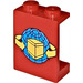 LEGO Rood Paneel 1 x 2 x 2 met Transport Planet, Arrows, en Doos zonder zijsteunen, volle noppen (4864)