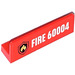 LEGO Red Panel 1 x 4 with Rounded Corners with Fire Logo and &#039;FIRE 60004&#039; Left Sticker (15207)