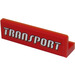 LEGO Red Panel 1 x 4 with Rounded Corners with &#039;TRANSPORT&#039; Sticker (15207 / 30413)