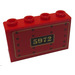 LEGO Red Panel 1 x 4 x 2 with 5972 with gold outline Sticker (14718)