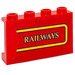 LEGO Red Panel 1 x 4 x 2 with RAILWAYS Sticker (14718)