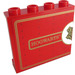 LEGO Red Panel 1 x 4 x 3 with &quot;HOGWARTS&quot; Sticker with Side Supports, Hollow Studs (60581)