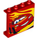 LEGO rouge Panneau 1 x 4 x 3 avec Lightning McQueen et Jaune flames avec supports latéraux, tenons creux (33895 / 60581)