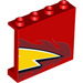 LEGO Rood Paneel 1 x 4 x 3 met Lightning McQueen Geel flash Einde met zijsteunen, holle noppen (33890 / 60581)