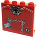 LEGO Red Panel 1 x 4 x 3 with Spiderman Logo, Mask, &#039;Spidey&#039;, Spider Web Sticker with Side Supports, Hollow Studs (35323)