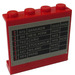 LEGO Rood Paneel 1 x 4 x 3 met Trans Schedule &quot;Bangkok, New York&quot; Sticker zonder zijsteunen, volle noppen (4215)