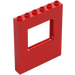 LEGO Red Panel 1 x 6 x 6 with Window Cutout (15627)