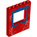 LEGO Red Panel 1 x 6 x 6 with Window Cutout with Blue stone window frame with Spider webs (15627 / 36809)