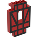 LEGO Rood Paneel 2 x 5 x 6 met Venster met Zwart Half-Timber (4444 / 80582)