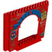 LEGO Red Panel 4 x 16 x 10 with Gate Hole with Spider-Man, Green Goblin, and Blue Stone archway (15626)