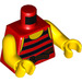 LEGO Red Pirate Torso with Black and Red Stripes Shirt (973 / 76382)