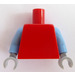 LEGO Red Plain Minifig Torso with Medium Blue Arms and Medium Stone Hands (973)