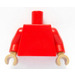 LEGO Rood Vlak Rood Torso met Rood Armen en Donker zandbruin Handen (973 / 73403)