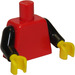 LEGO rot Schmucklos Torso mit Schwarz Arme und Gelb Hände (973 / 76382)