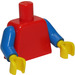 LEGO rot Schmucklos Torso mit Blau Arme und Gelb Hände (973 / 76382)